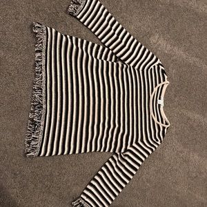 Belford Halsbrook black and white stripe sweater